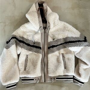 Blanc Noir Women’s Faux Shearling Hoody Sz M
